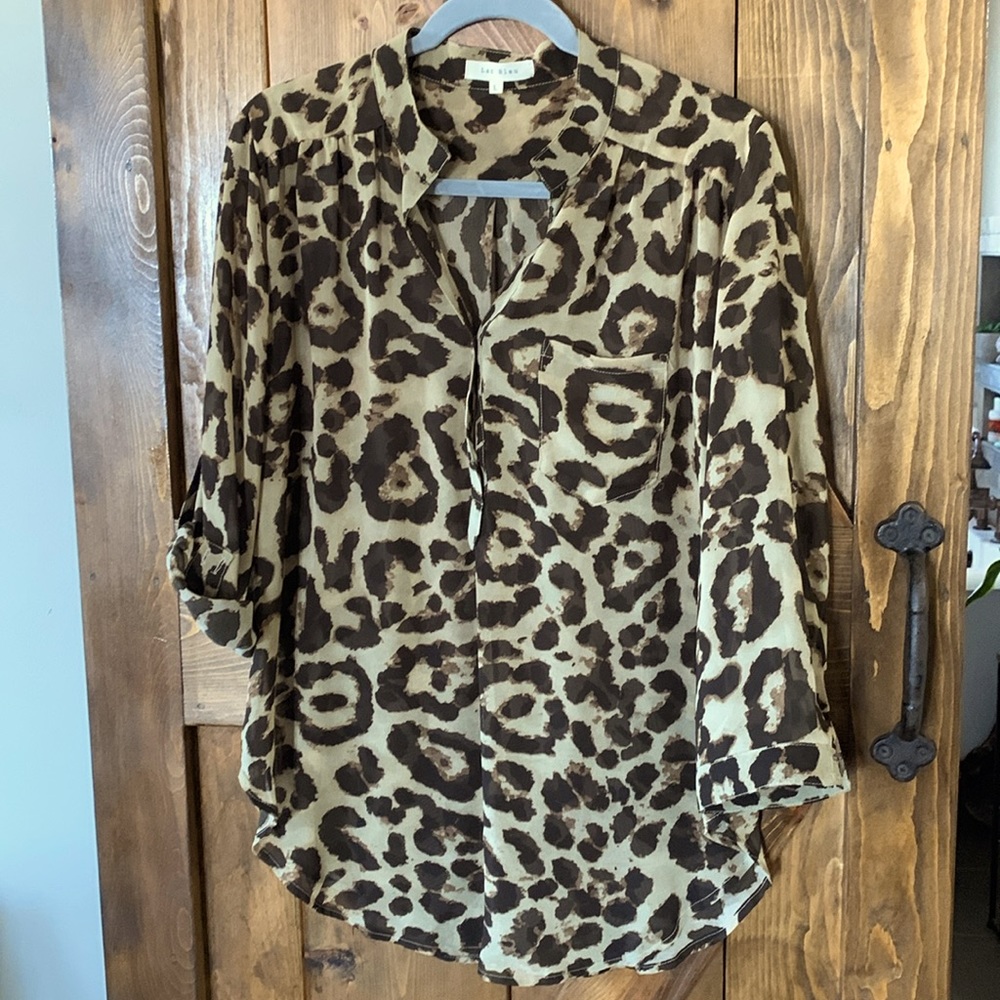 Brown Leopard Blouse